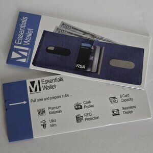 2 Pcs. Essentials Wallet - Ultra Thin Minimalist Wallet. Color : Blue